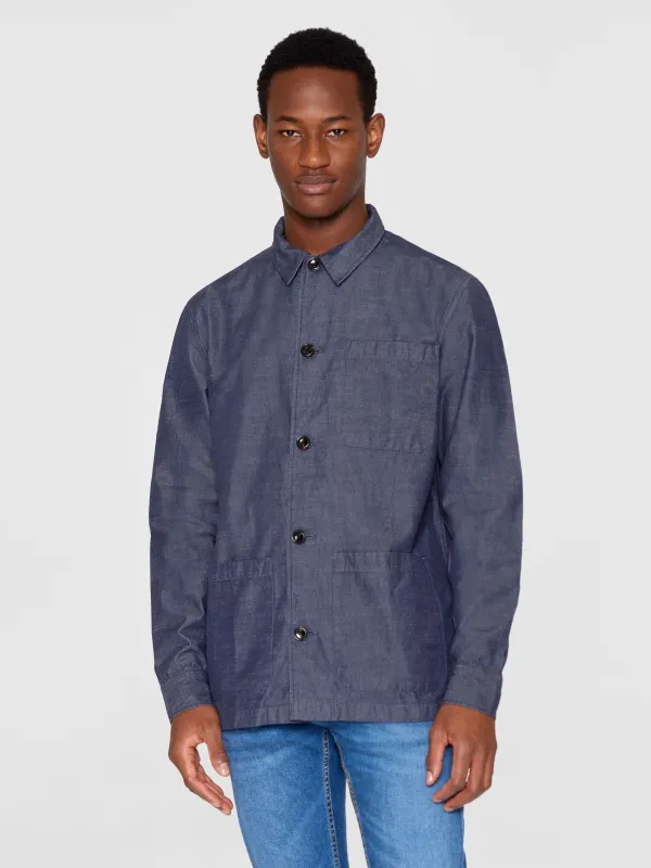 Surchemise en coton bio | bleu " slub yarn overshirt night sky", Knowledge Cotton Apparel