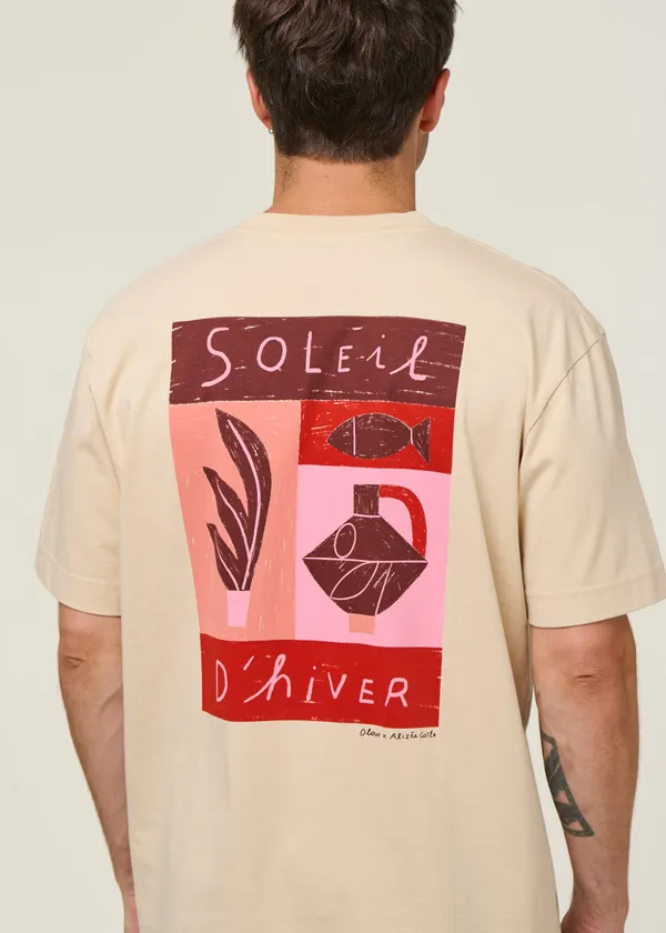 T-shirt oversize en coton bio | beige "soleil d'hiver creme", Olow
