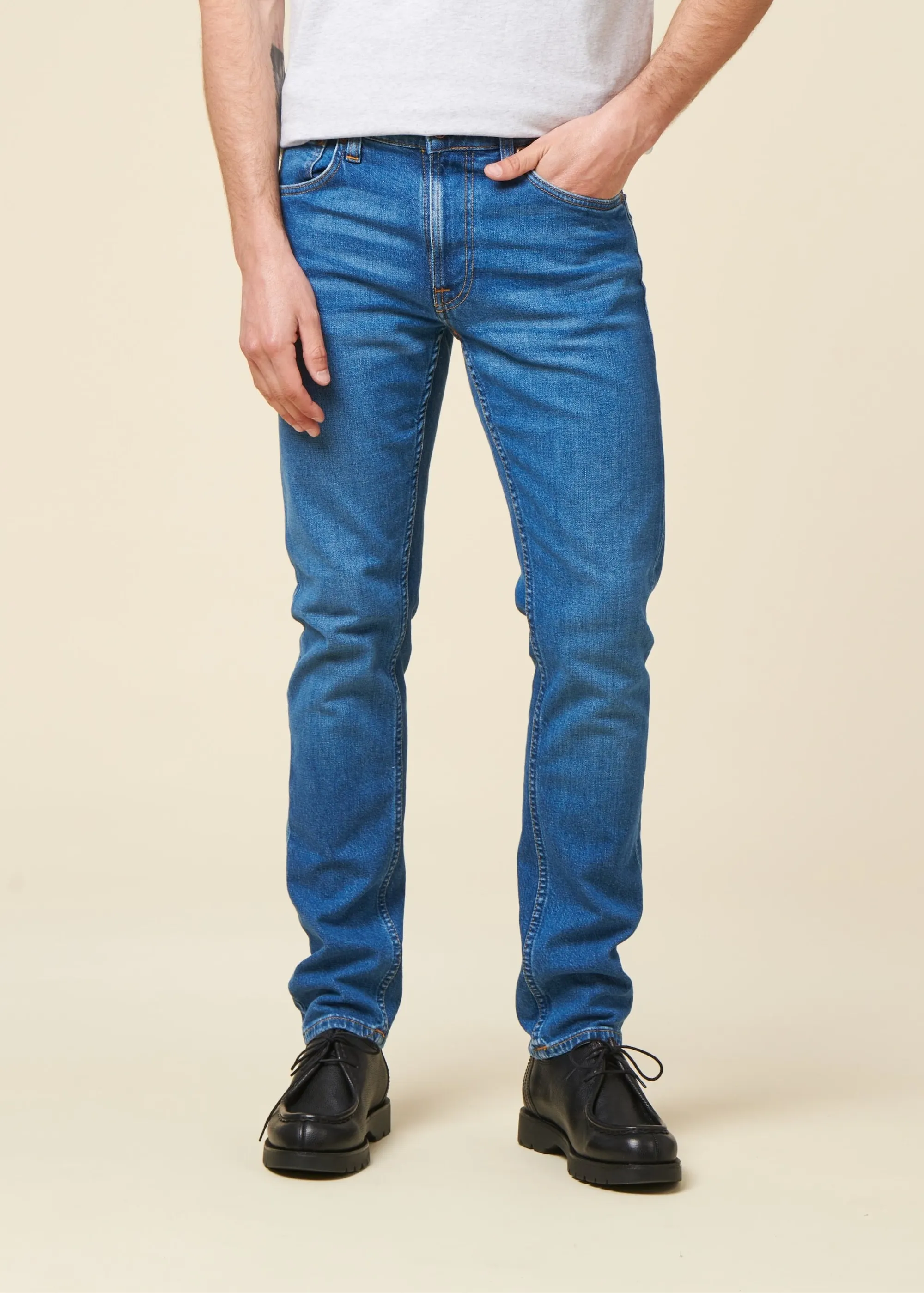 Jean slim en coton bio | bleu "lean dean broken spirit", Nudie Jeans, photo 2