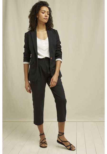 Pantalon droit noir en coton bio - anwen, People Tree, photo 3