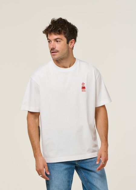 T-shirt oversize en coton bio | blanc "light house"