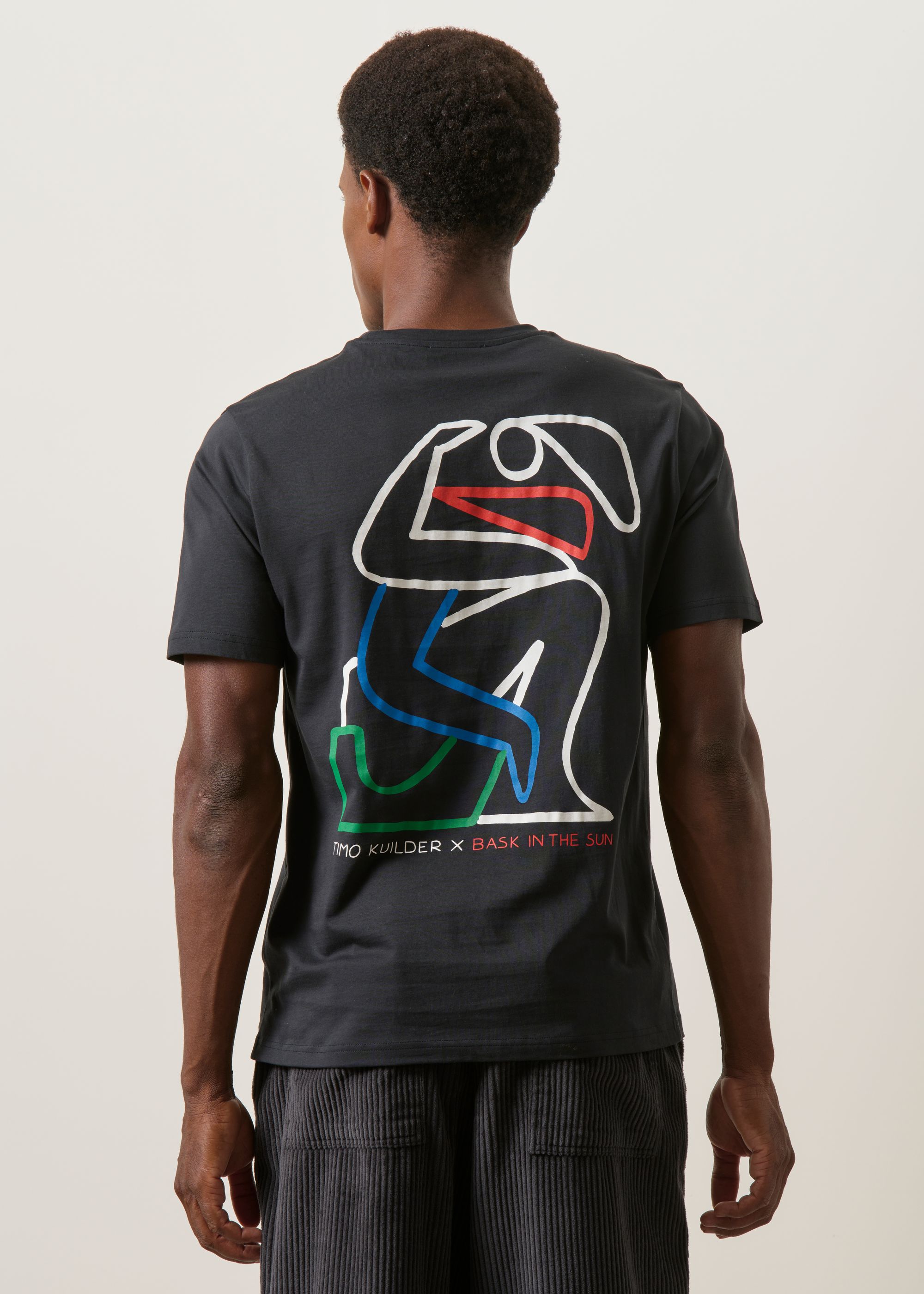 T-shirt imprimé en coton bio | noir "Couple - carbon", Bask in the Sun, photo 1