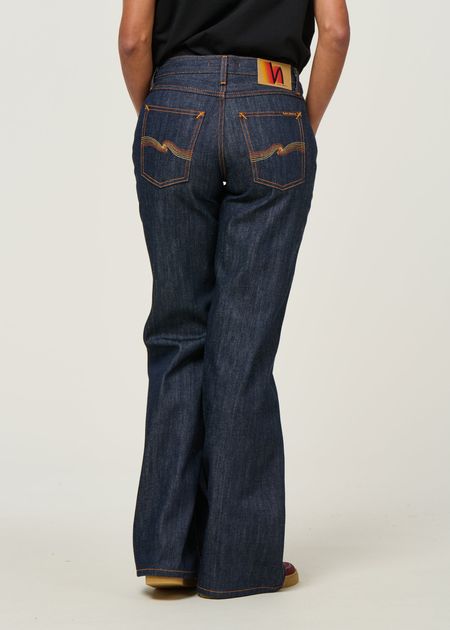 Ausgestellte Jeans mit tiefer Taille aus Bio-Baumwolle | Raw "wide heidi - dry-sunburns", Nudie Jeans, Foto 4