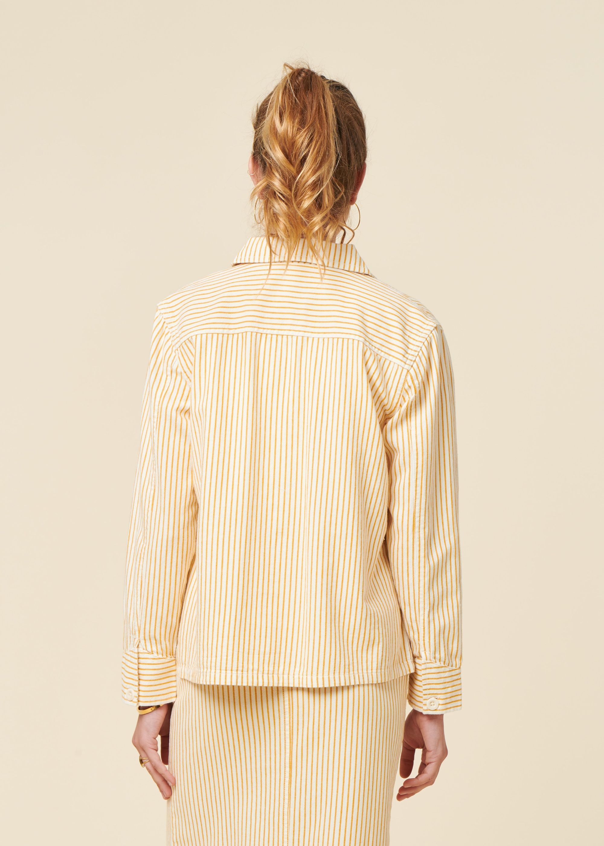 Jacke aus Bio-Baumwolle | Gelb "jacket stiby work stripe yellow - yellow", Dedicated, Foto 3