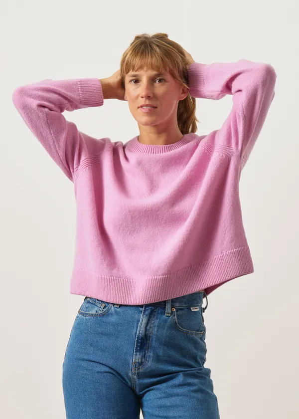 Pull oversize raglan en laine mérinos recyclée | rose poudré, WeDressFair