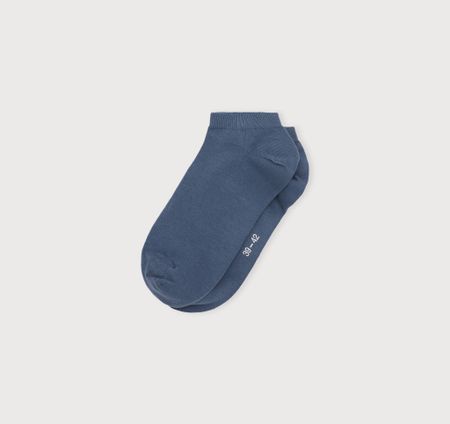 Pack 2 paires de chaussettes basses en coton bio | bleu "stone blue"