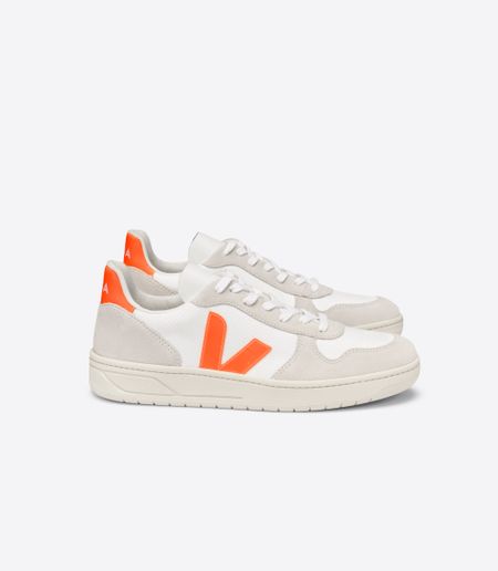 Baskets v-10 b-mesh white orange fluo