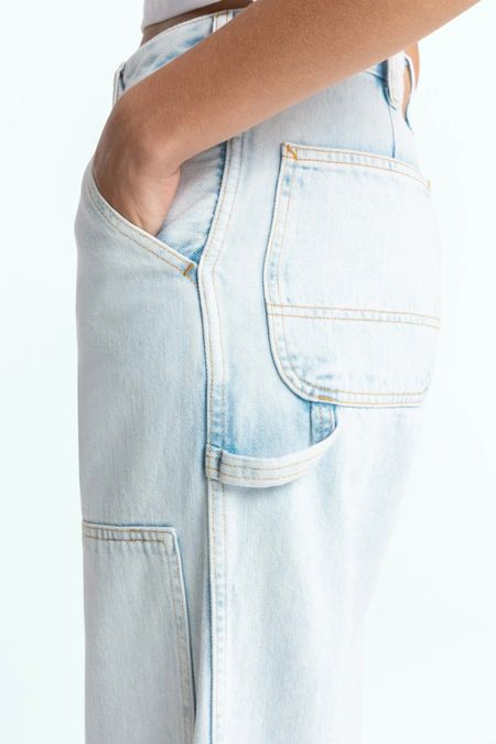 Jean ballon en coton biologique | blanc "leyda - chase super light marble", Kings of Indigo, photo 2