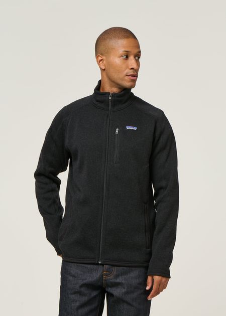 Veste polaire en matière recyclée | noir "better sweater jkt - blk"