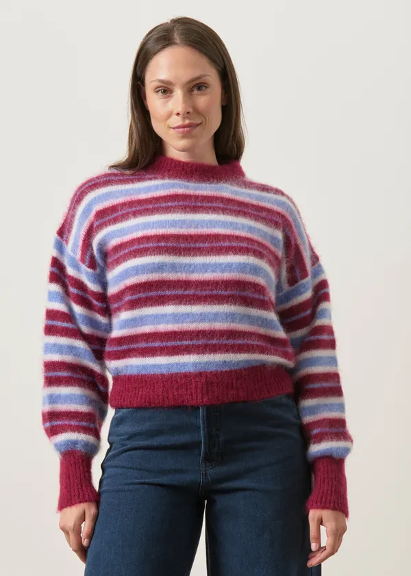 Pull en mohair certifié | rayé multicolore "sérena", WeDressFair
