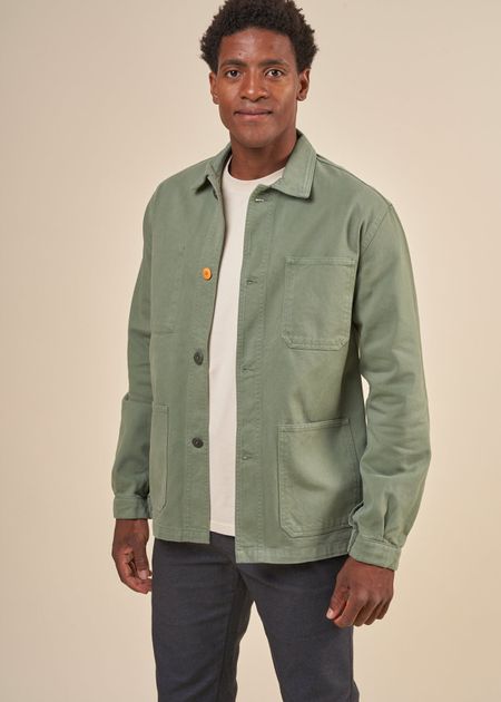 Veste worker en coton bio | vert "sergi spinach"