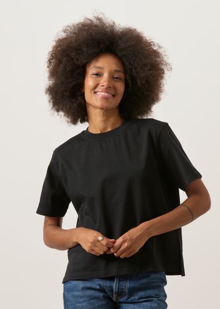T-shirt boxy en coton bio | noir - WeDressFair