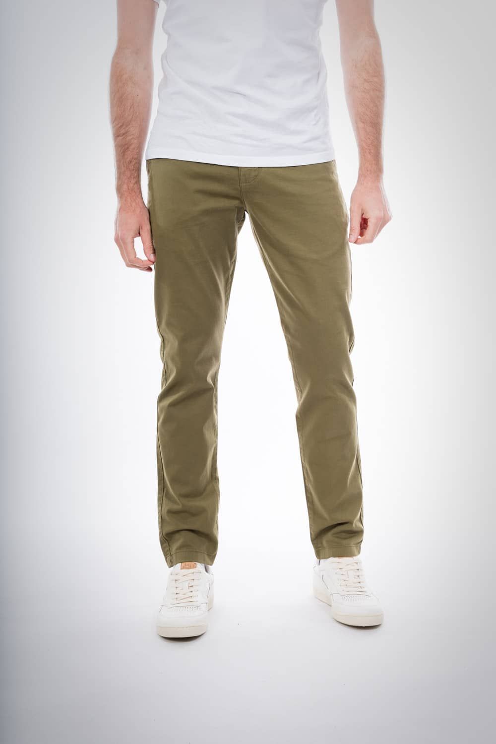 Chino slim kaki en coton bio - joe, Knowledge Cotton Apparel, photo 1