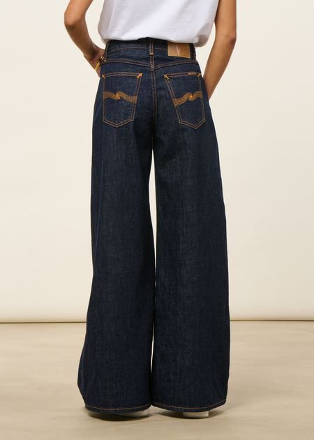Jean wide leg en coton bio | bleu brut "sonic sue one wash", Nudie Jeans, photo 3
