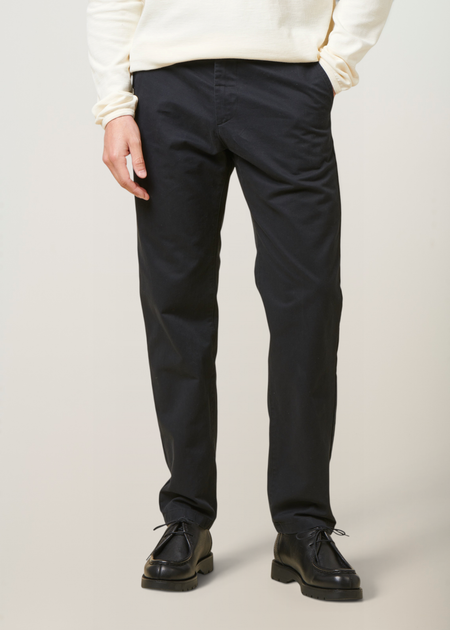 Chino droit en coton bio | noir "chuck regular twill poplin pants black jet" - Knowledge Cotton Apparel