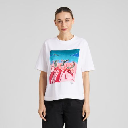 T-shirt en coton bio | blanc "T-shirt vadstena deck chairs white - white" - Dedicated