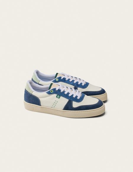 Baskets en cuir certifié | blanc "baskets basses arthur - pétrole blanc" - Odaje ex M.Moustache