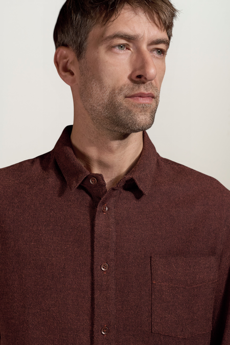 Chemise flanelle en coton bio | rouille "Simon eco flannel brick", About Companions, photo 3