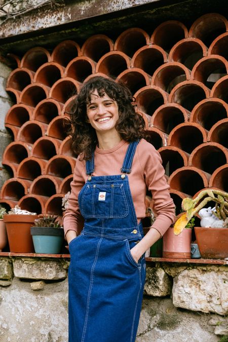 Robe salopette en jean en coton bio et recyclé | bleu "inger ud dungarees dress blue" - Nudie Jeans