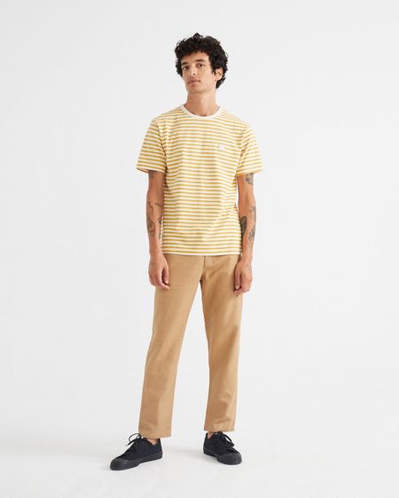 T-shirt rayé jaune moutarde en coton bio, Thinking Mu, photo 6