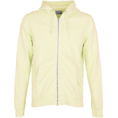 Sweat à capuche zippé jaune clair en coton bio - classic organic zip hood soft yellow