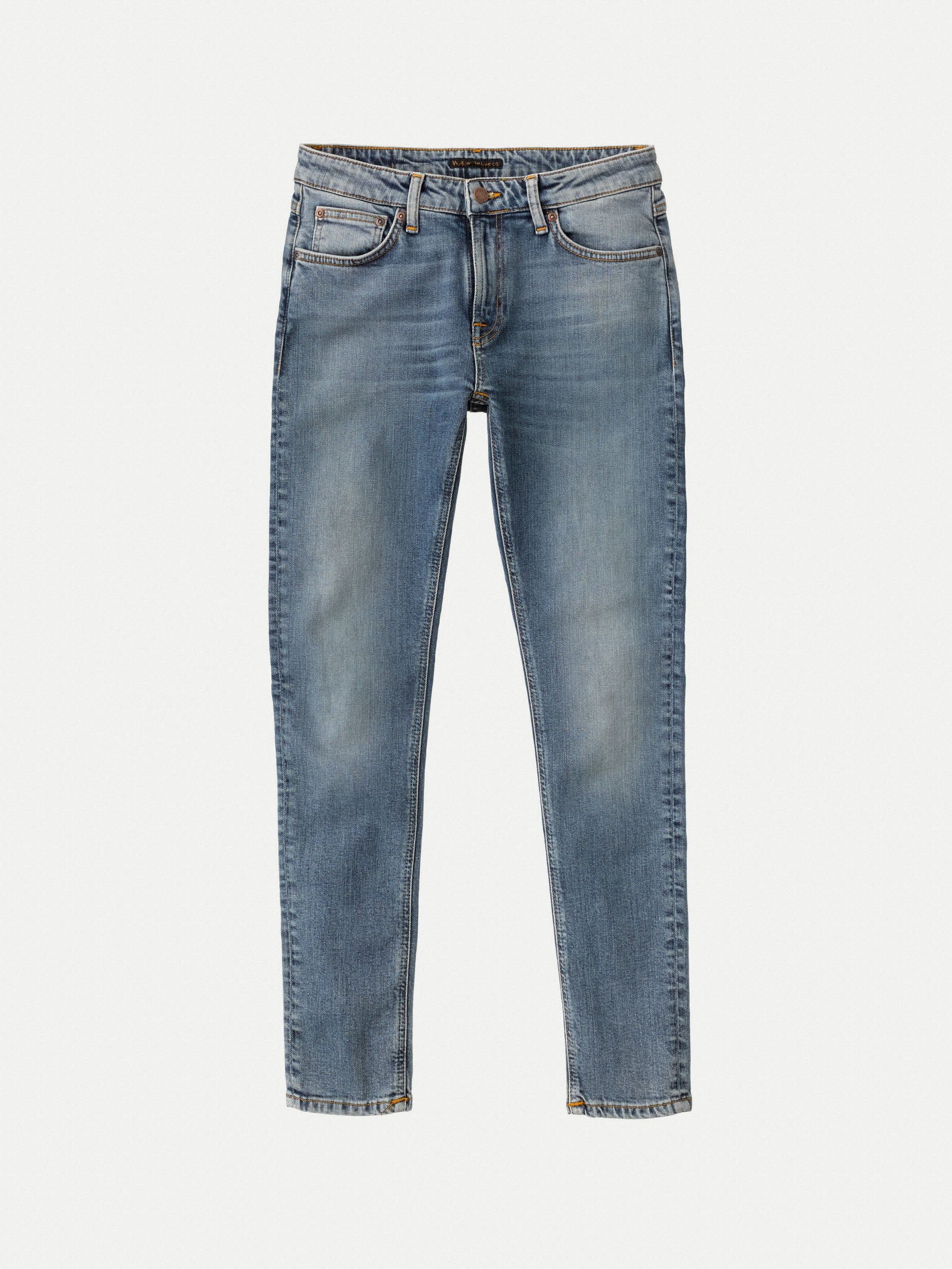 Jean skinny bleu clair délavé - skinny lin indigo master, Nudie Jeans, photo 1