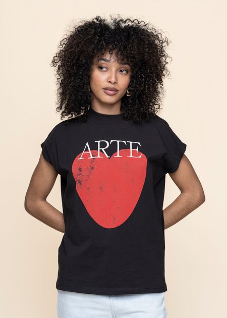T-shirt en coton biologique | noir "art love black volta tee - black"