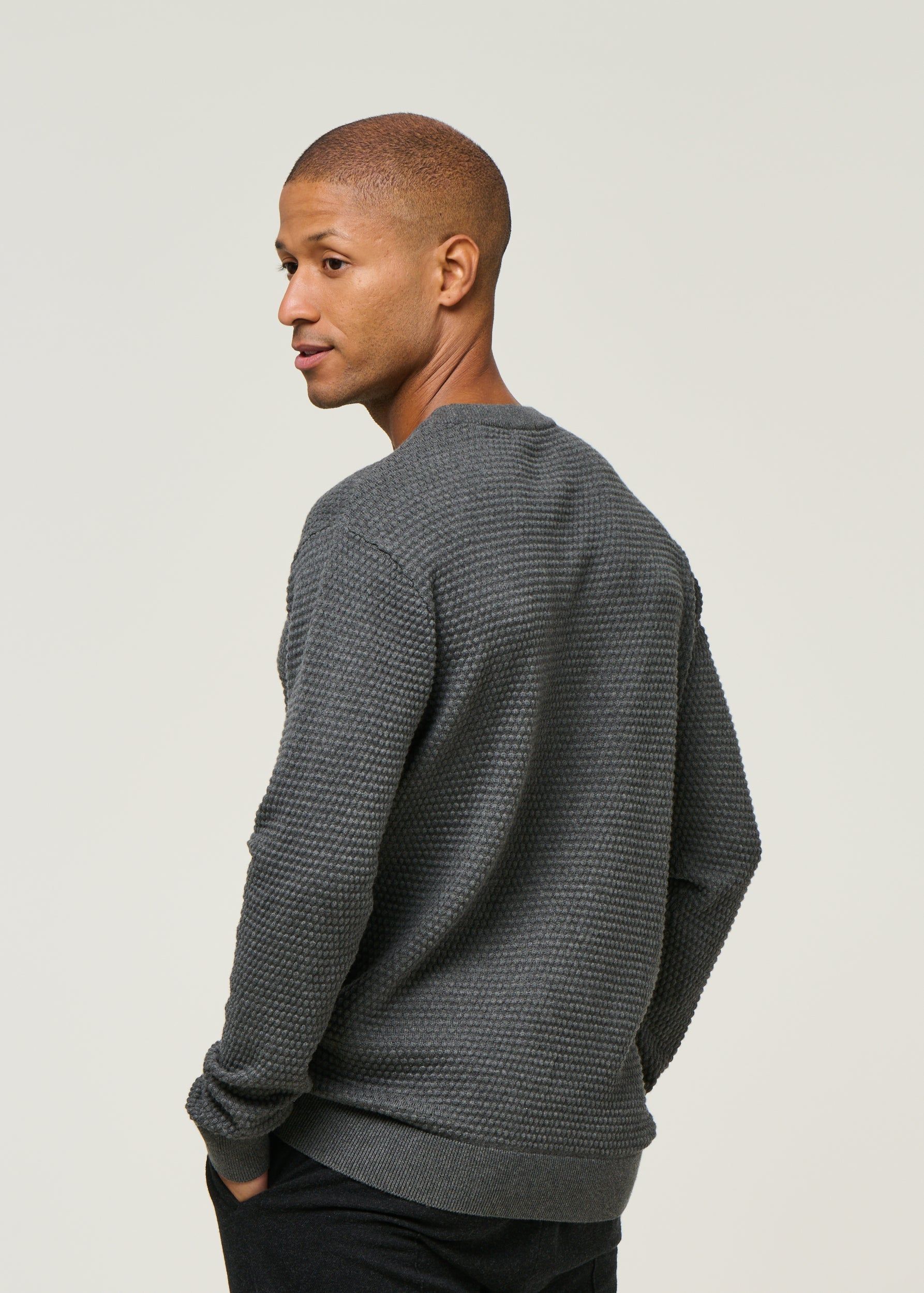 Pull en coton bio | gris "vagn dark grey melange", Knowledge Cotton Apparel, photo 3