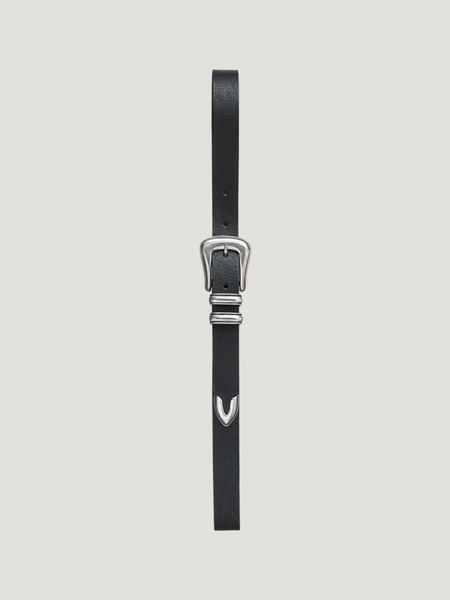 Ceinture en cuir tannage végétal | noir "western silver belt black" - Nudie Jeans