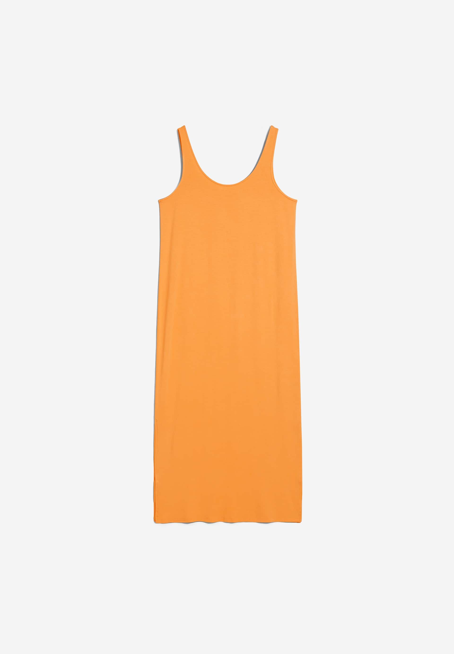 Robe longue orange en ecovero - maeliaa solid mangorange, Armedangels, photo 4
