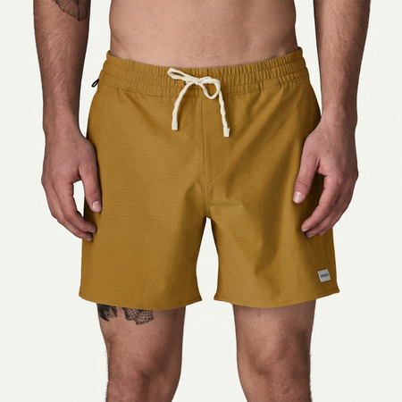 Short de bain en polyester recyclé et coton bio | camel "home waters volley shorts - 16 in." - Patagonia