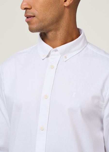 Chemise en coton bio | blanche "quaasa - white" - Armedangels