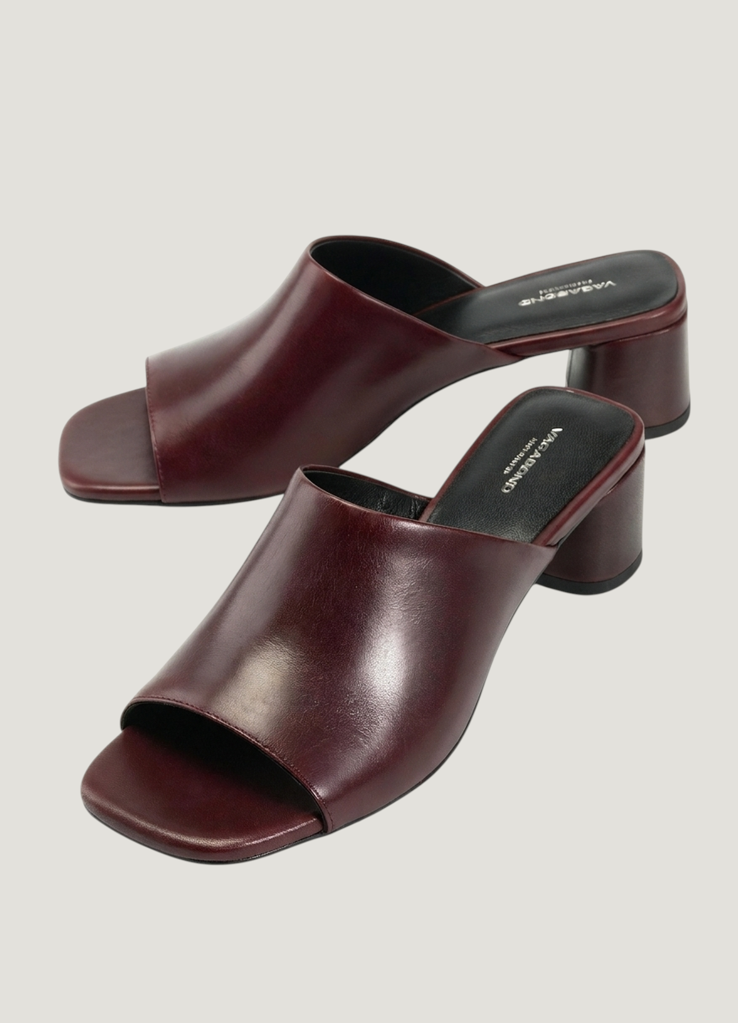 Mules mit Absatz aus Leder | Bordeaux "Piper - cherry", Vagabond, Foto 4