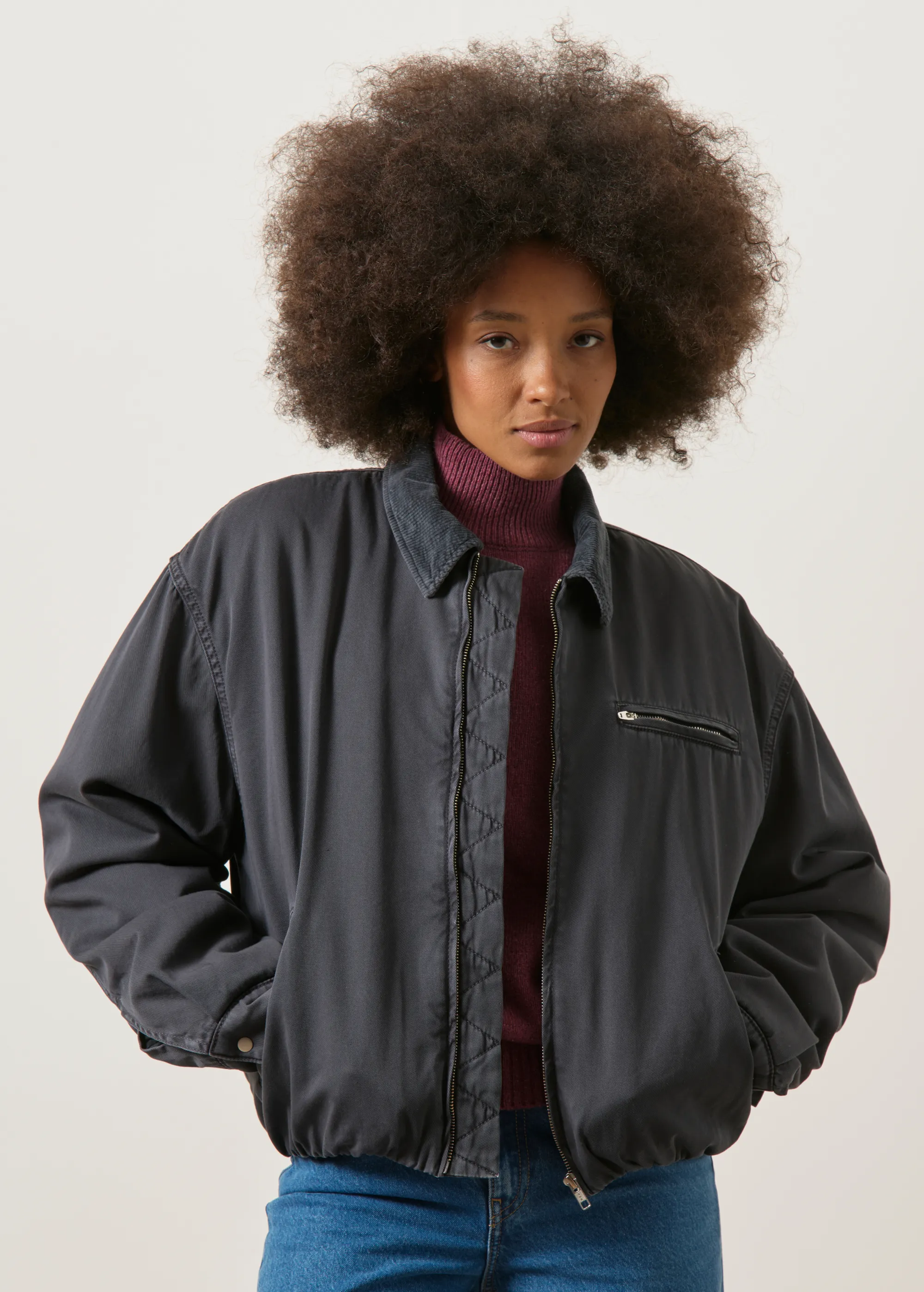 Veste en coton bio | gris foncé "Padded cotton iconic å jacket | dark steel", Armedangels, photo 1