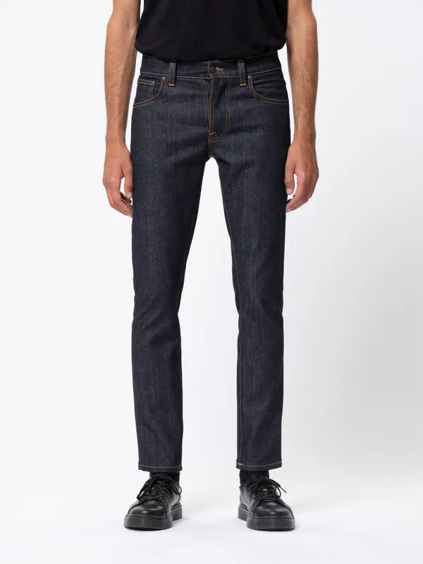 Jean slim en coton bio | brut "grim tim dry true navy", Nudie Jeans