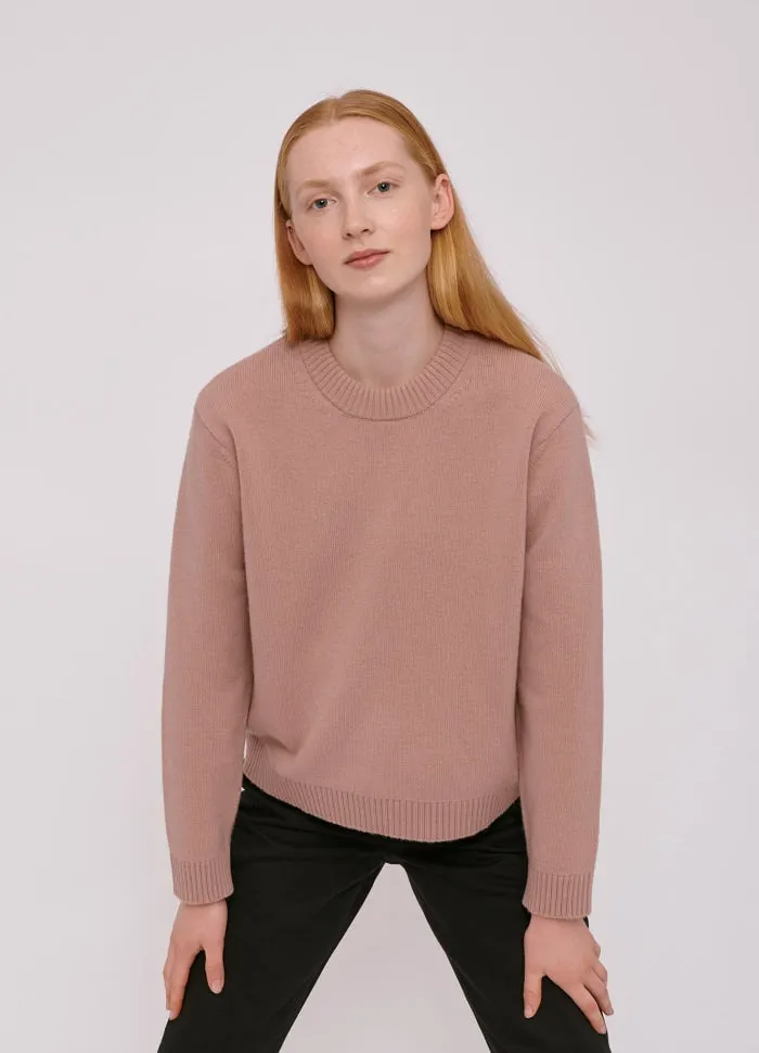Pull rose en laine recyclé - boxy dusty rose, Organic Basics, photo 1