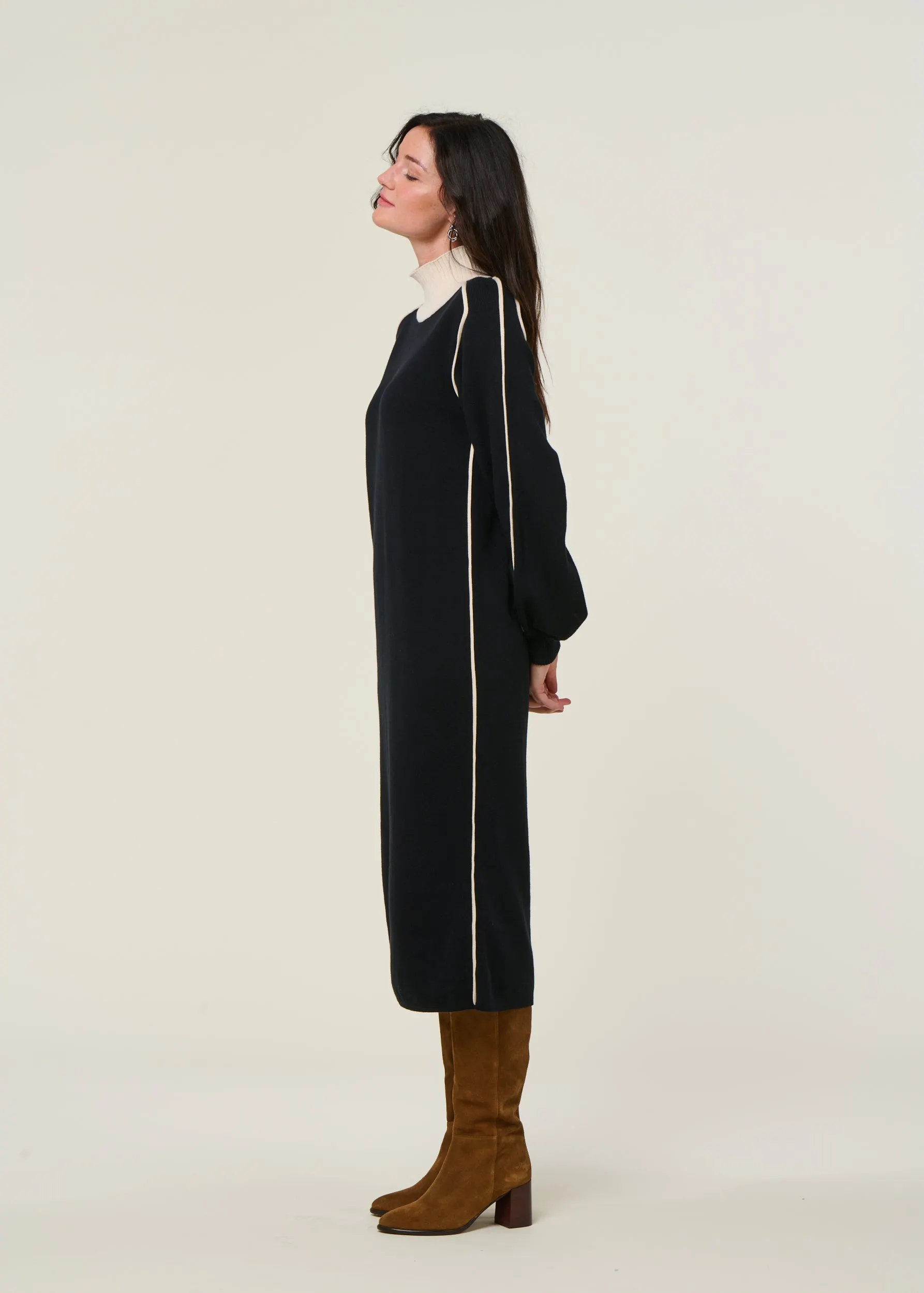 Robe pull en coton bio| noir "larraitz", SKFK, photo 3