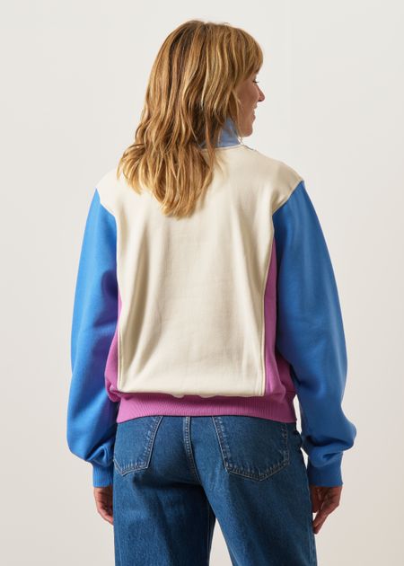 Sweatjacke mit Reißverschluss aus Bio-Baumwolle | mehrfarbig "emma bleu", Perpète, Foto 4