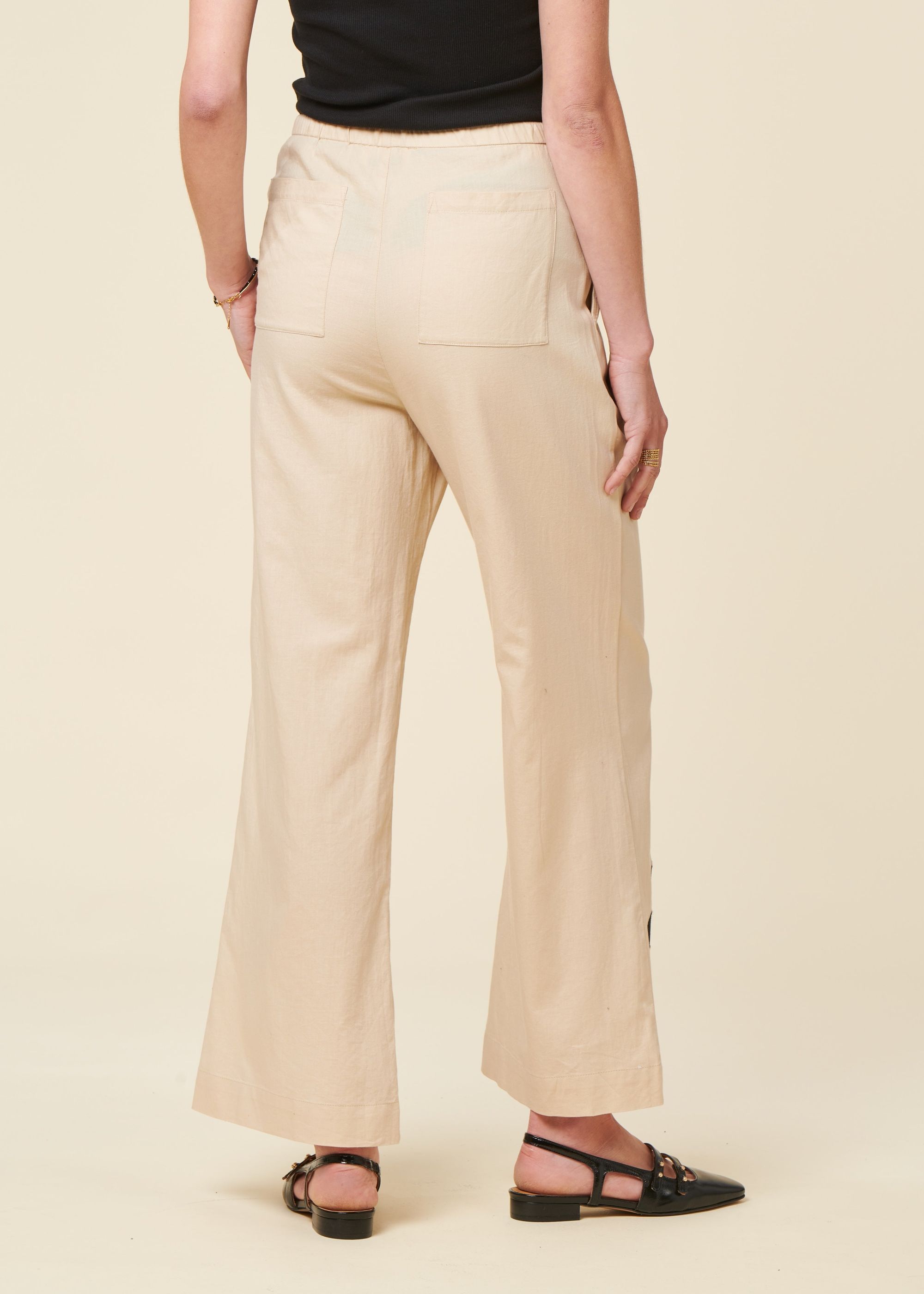 Fließende Hose aus Bio-Baumwolle | Ecru "marygold brigitte pants", Thinking Mu, Foto 2