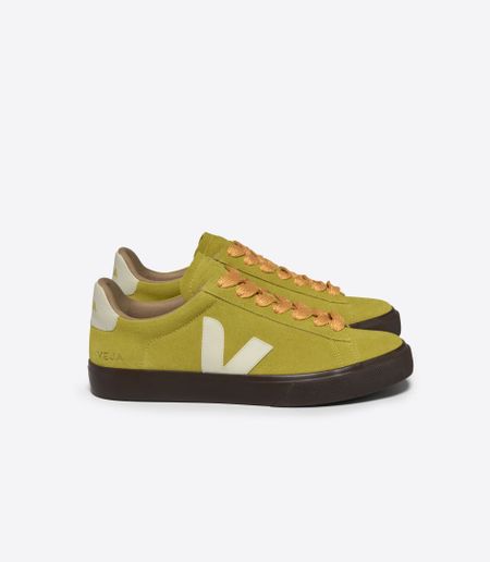 Baskets en suède et cuir sans chrome | jaune "campo bold suede liquor pierre" - Veja