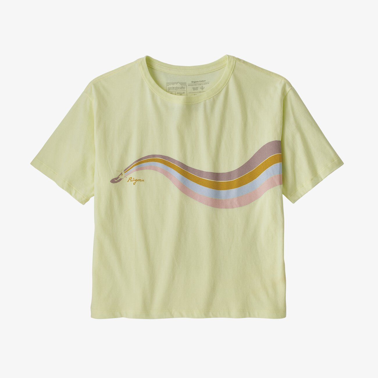 T-shirt jaune imprimé en coton bio - psychedelic slider, Patagonia, photo 4