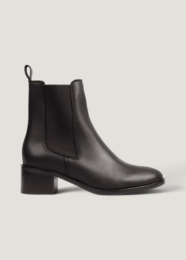 Bottines en cuir certifié | noir "Bottines chelsea juliette cuir noir - black", Jules & Jenn