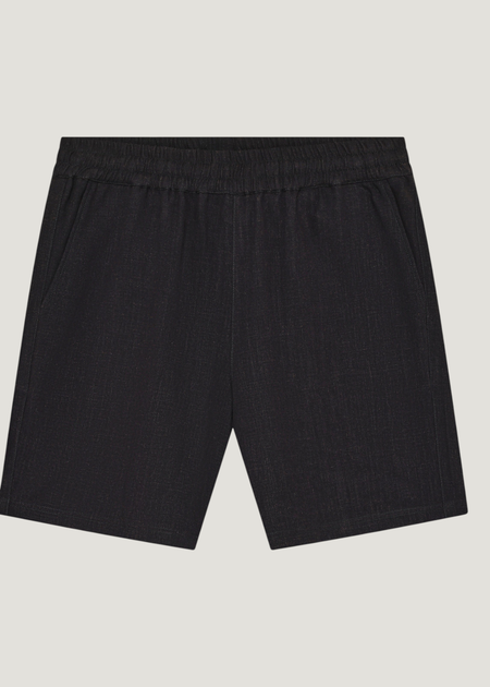 Short en ecovero et lin | noir "Posey linen-mix shorts black jet" - Knowledge Cotton Apparel