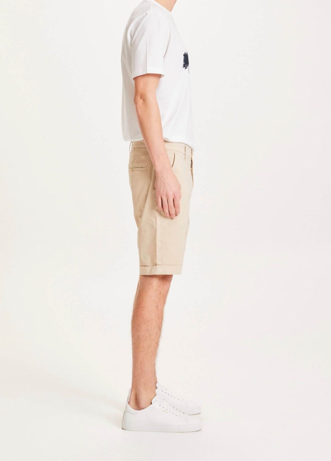 Short chino en coton bio | beige "chino poplin light feather gray", Knowledge Cotton Apparel, photo 4