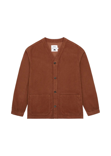 Cardigan épais en coton bio |rouille "auburn ekhi jacket"