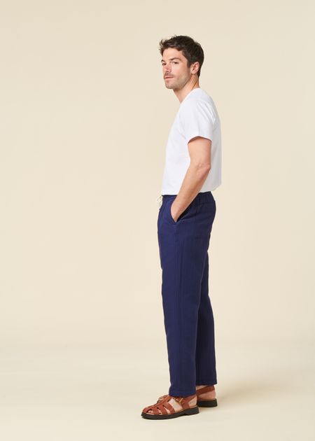 Pantalon droit en coton bio | bleu "hatha25 bleu outremer", Olow, photo 3