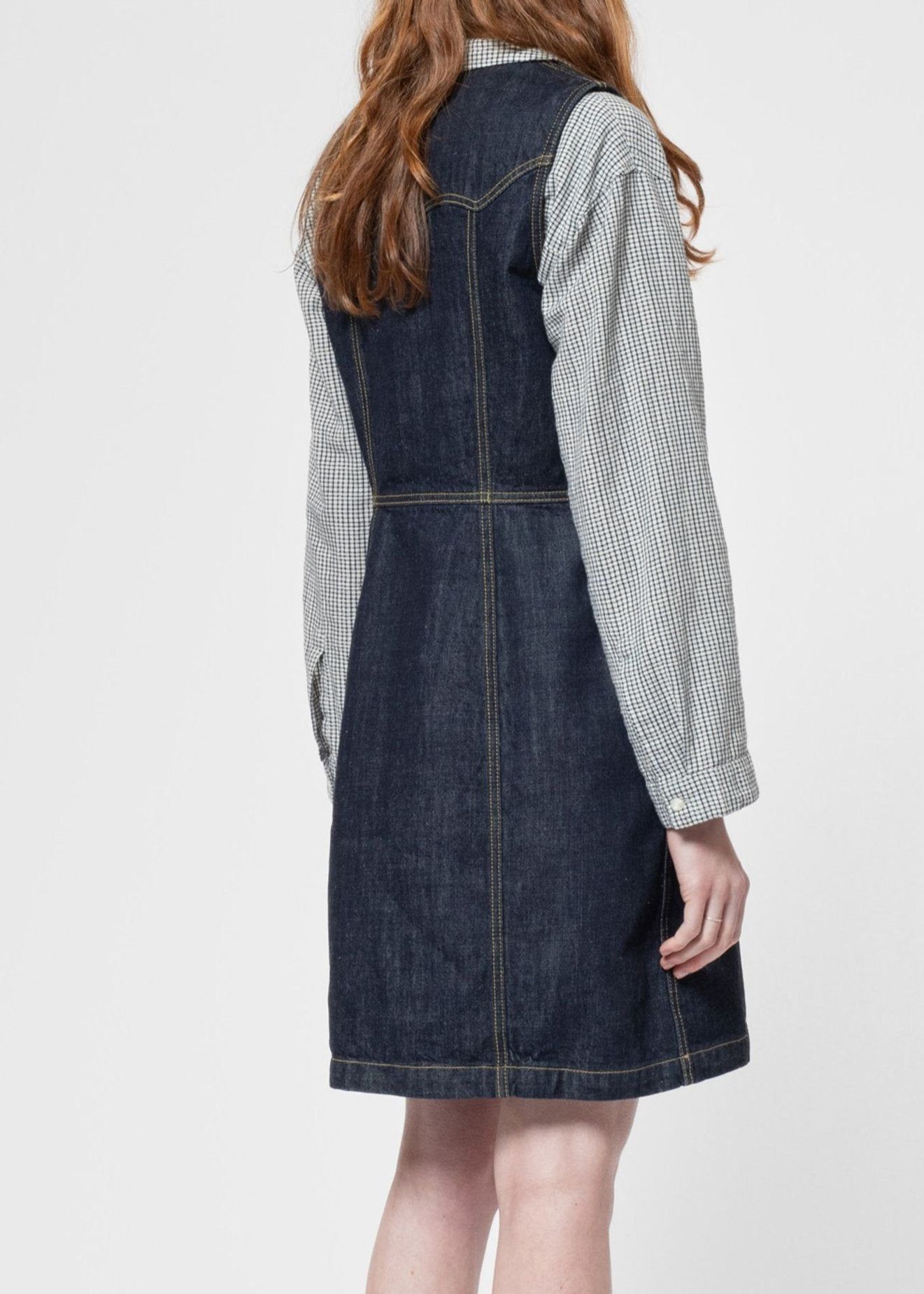 Robe denim en coton bio | brut "ina denim dress one wash dark blue", Nudie Jeans, photo 4