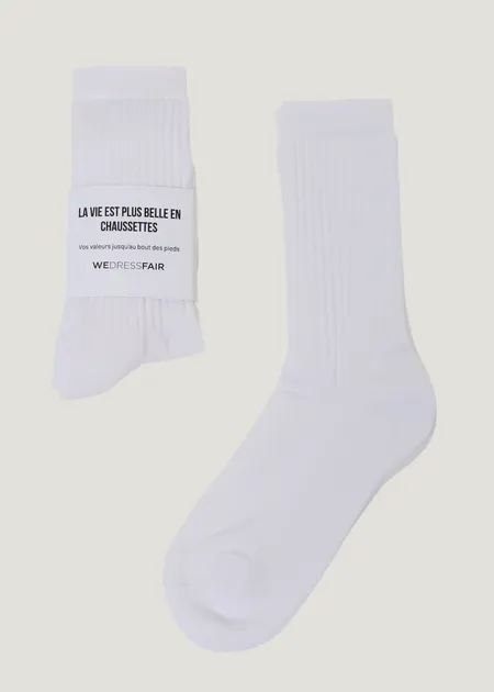 Socken aus Bio-Baumwolle | weiß, WeDressFair