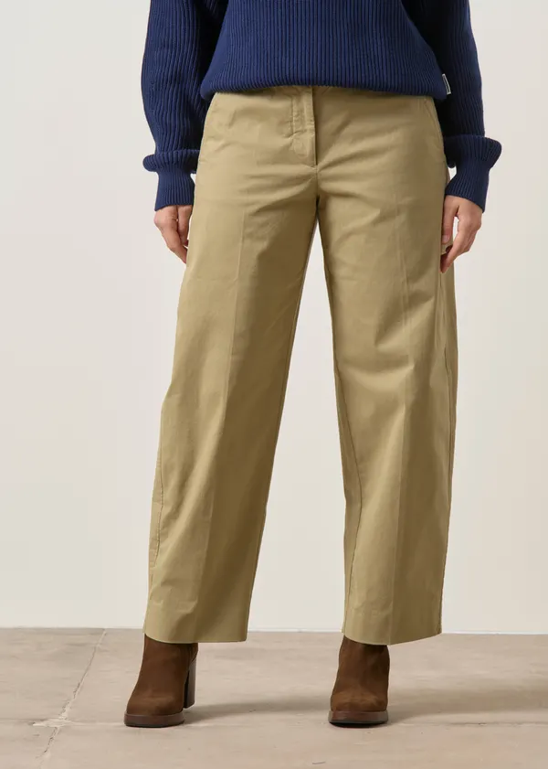 Pantalon ballon en coton bio | vert "Barrel leg twill pant", Armedangels