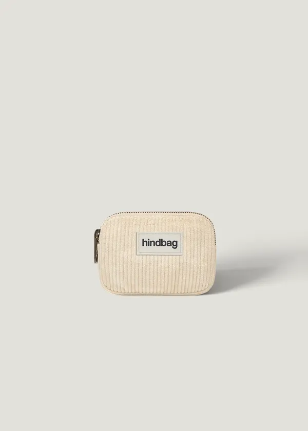 Portefeuille en coton biologique | beige "porte-monnaie en coton bio lili velours beige", Hindbag